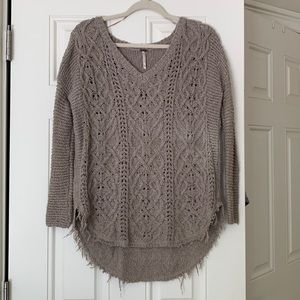 Free people oversized tan sweater.